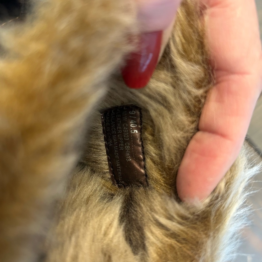 Boc Clogs Womens 9 Brown Leather Faux Fur Lined Heeled Mules Buckle Boho… - Picture 11 of 11